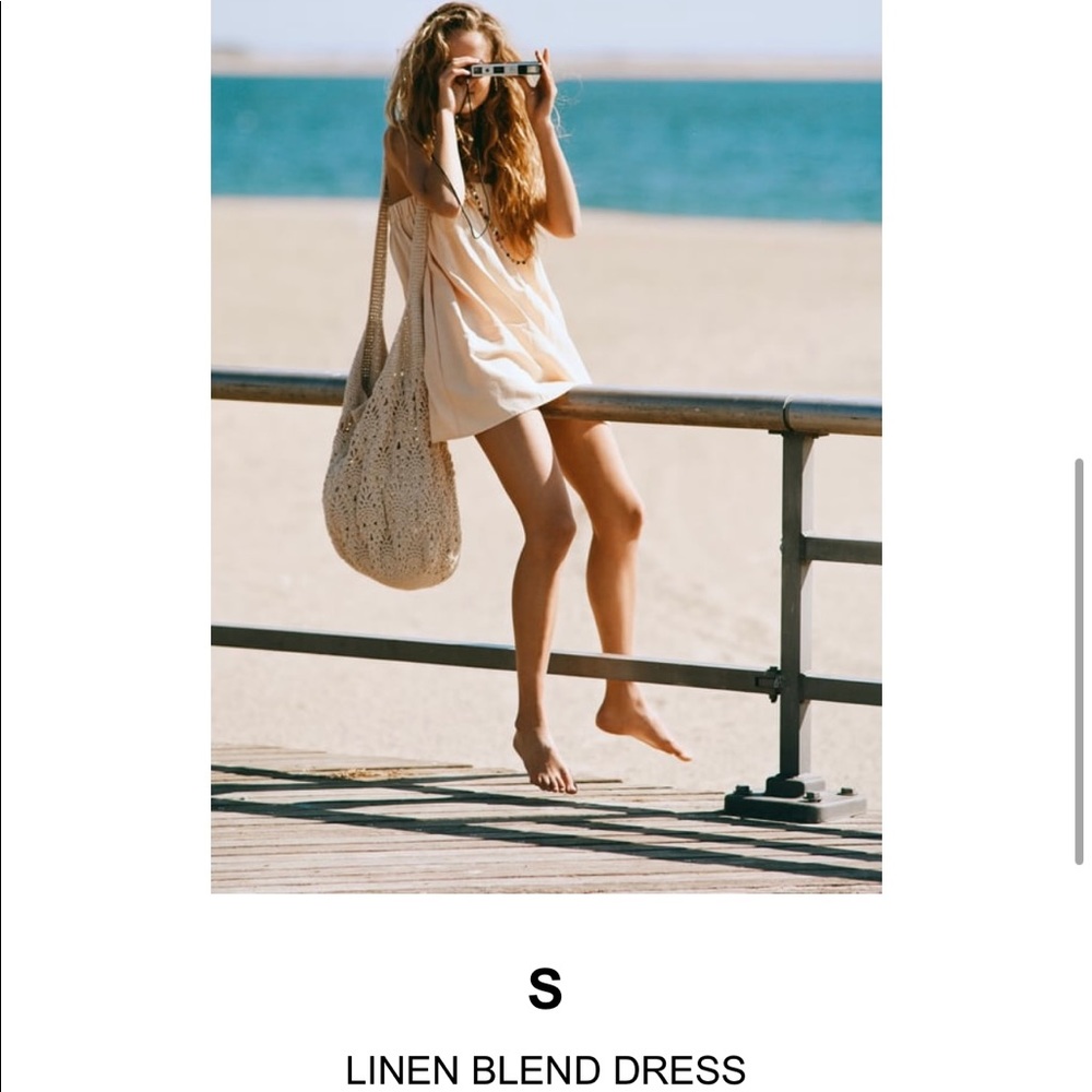 Zara Tangerine Linen Blend dress